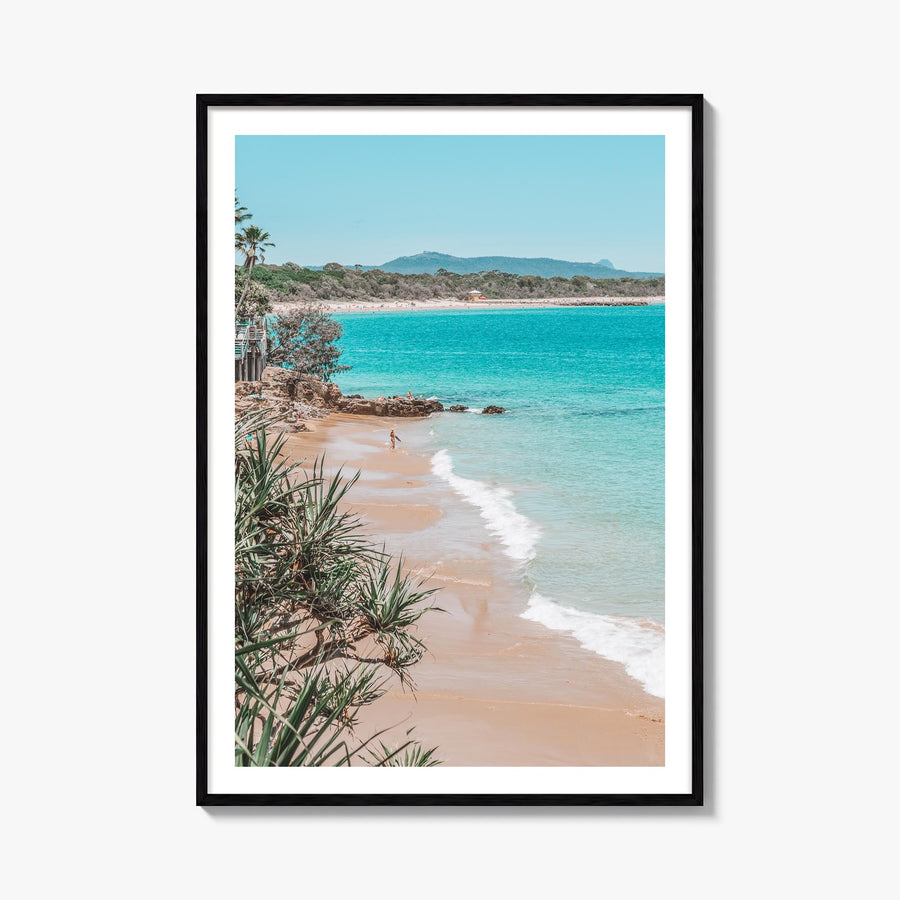 Noosa Heads colorful photo poster of Queensland, Australia – vertical wall art, unframed print shown in interior mockup