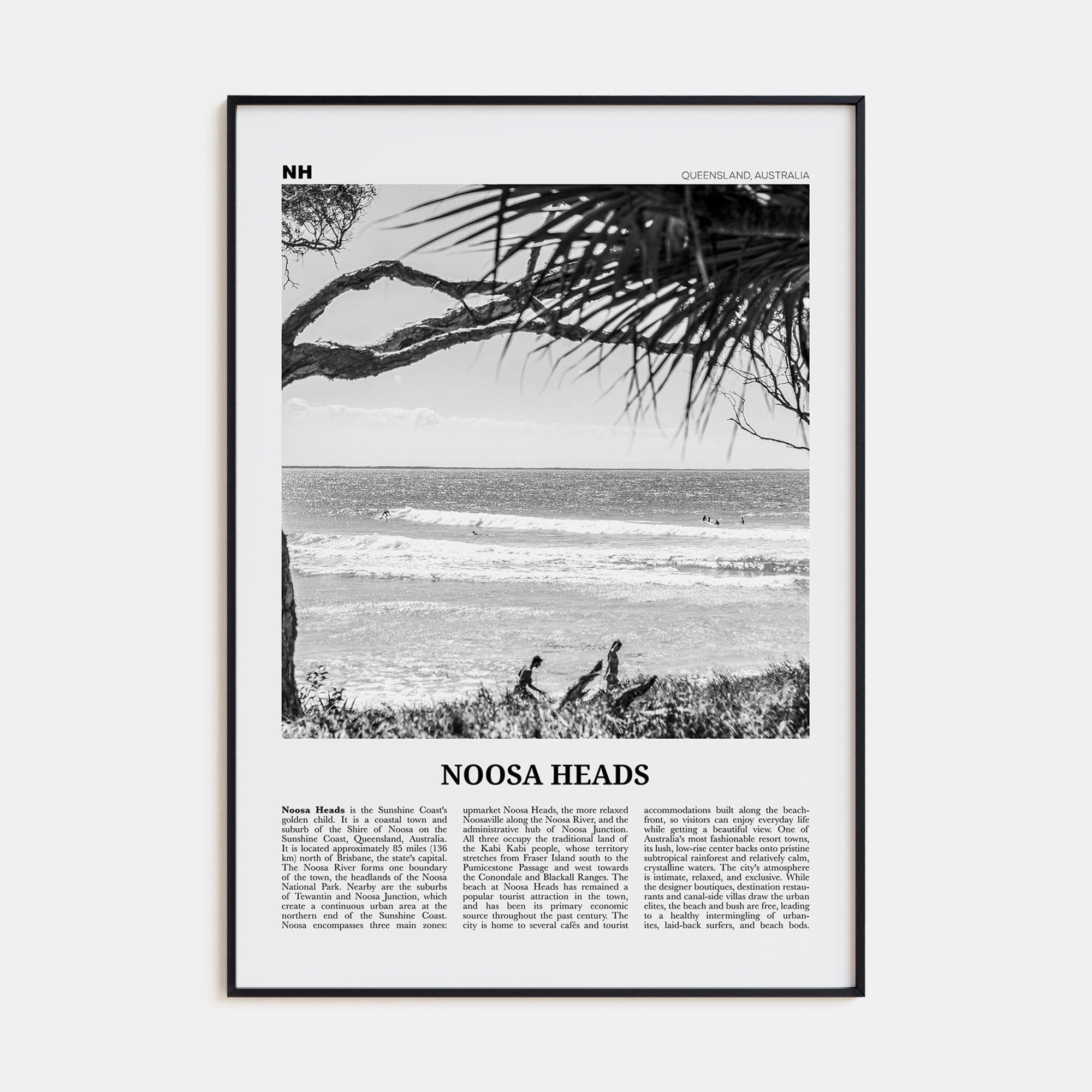 Noosa Heads No 1 Poster None / 8x12 in Nbourhood Travel B&W Poster