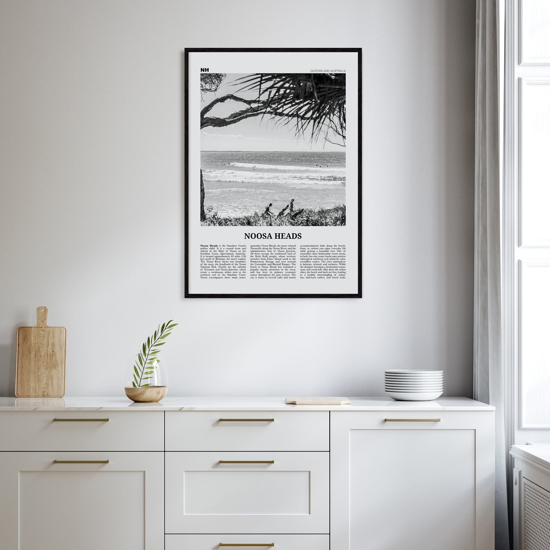 Noosa Heads No 1 Poster Nbourhood Travel B&W Poster