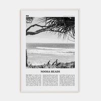 Noosa Heads No 1 Poster White Wood / 8x12 in Nbourhood Travel B&W Poster