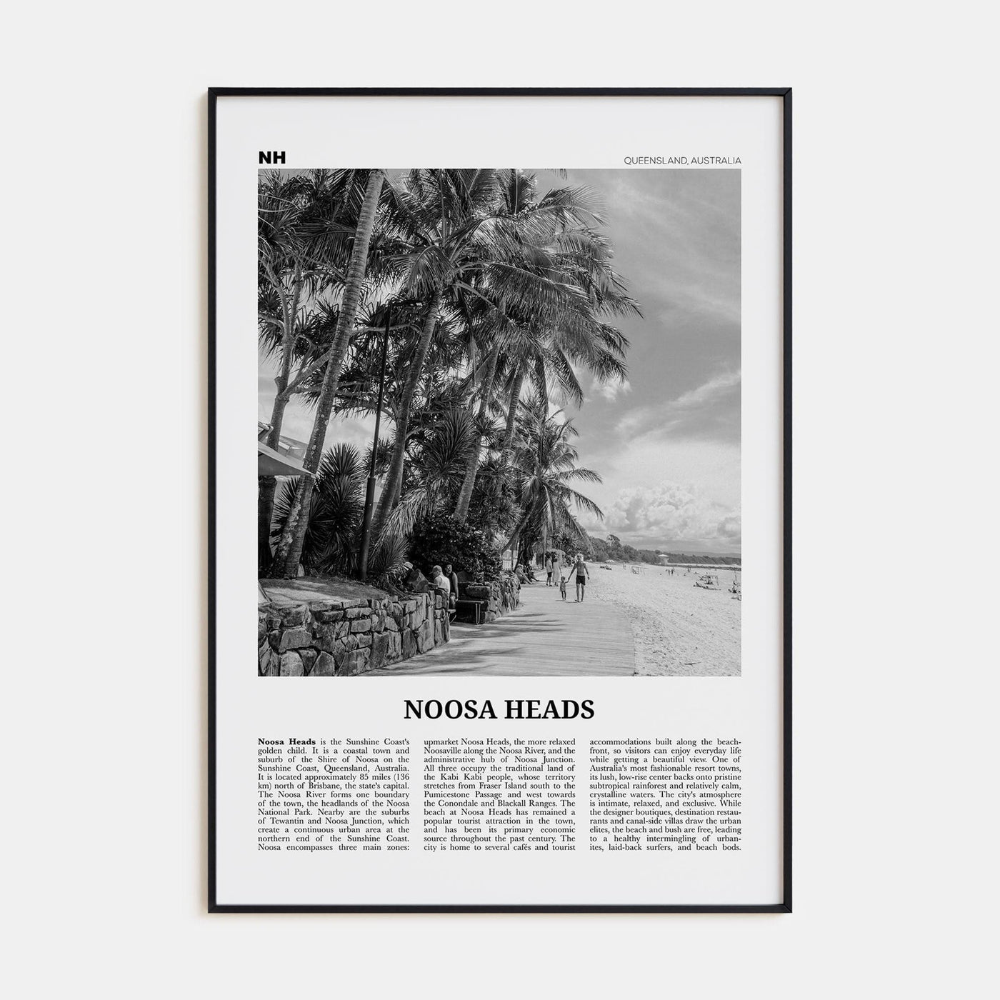 Noosa Heads No 2 Poster None / 8x12 in Nbourhood Travel B&W Poster