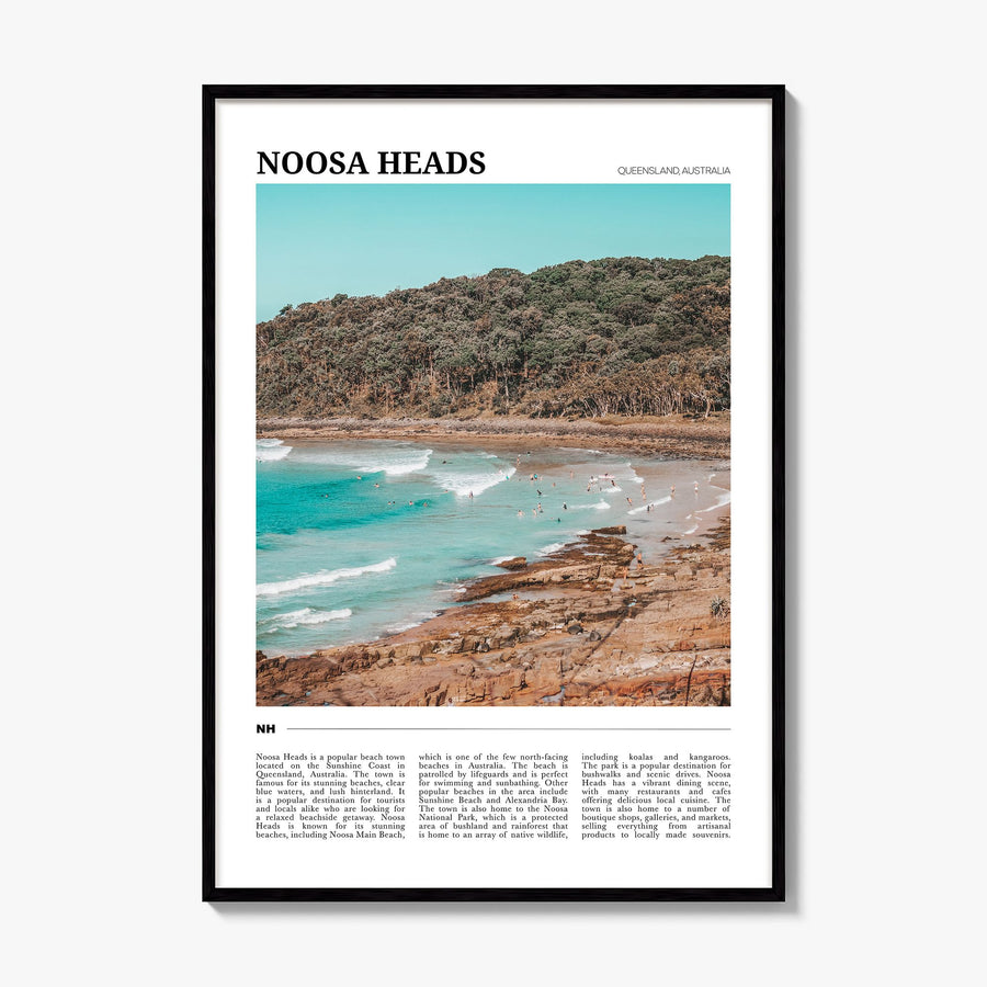 Noosa Heads Travel Poster, framed poster mockup
