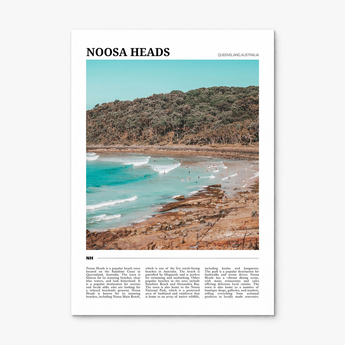 Noosa Heads Travel Poster, print only (unframed)