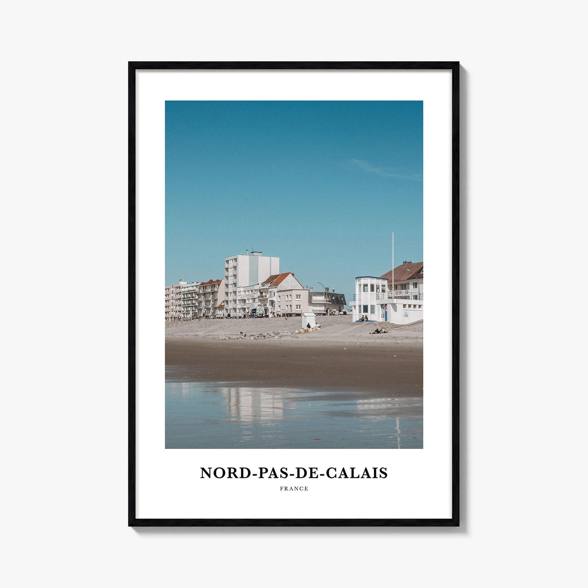 Nord-Pas-de-Calais colorful classic poster of France – vertical wall art, unframed print shown in interior mockup