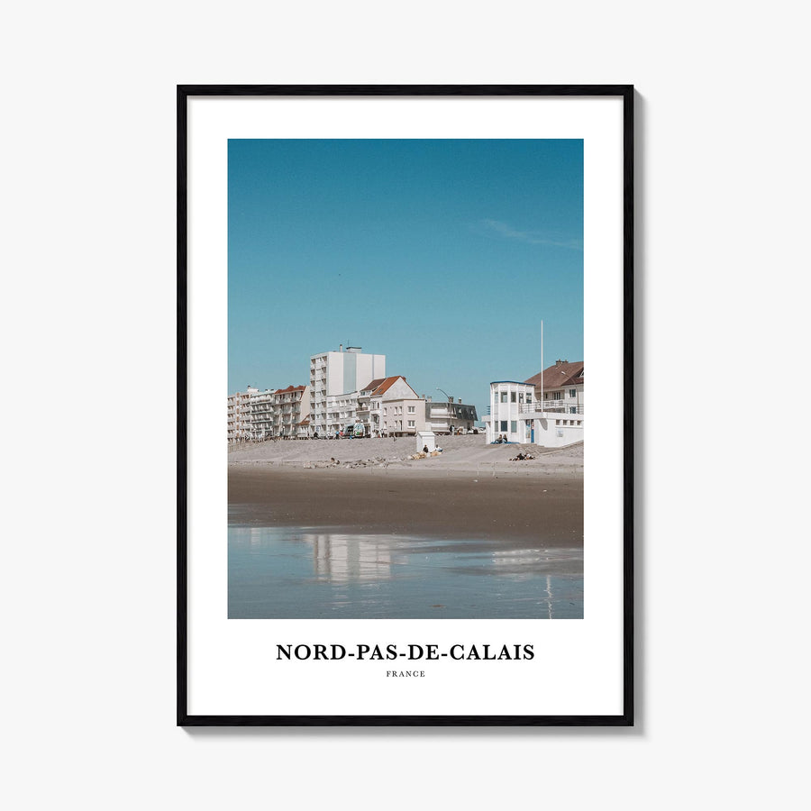 Nord-Pas-de-Calais colorful classic poster of France – vertical wall art, unframed print shown in interior mockup