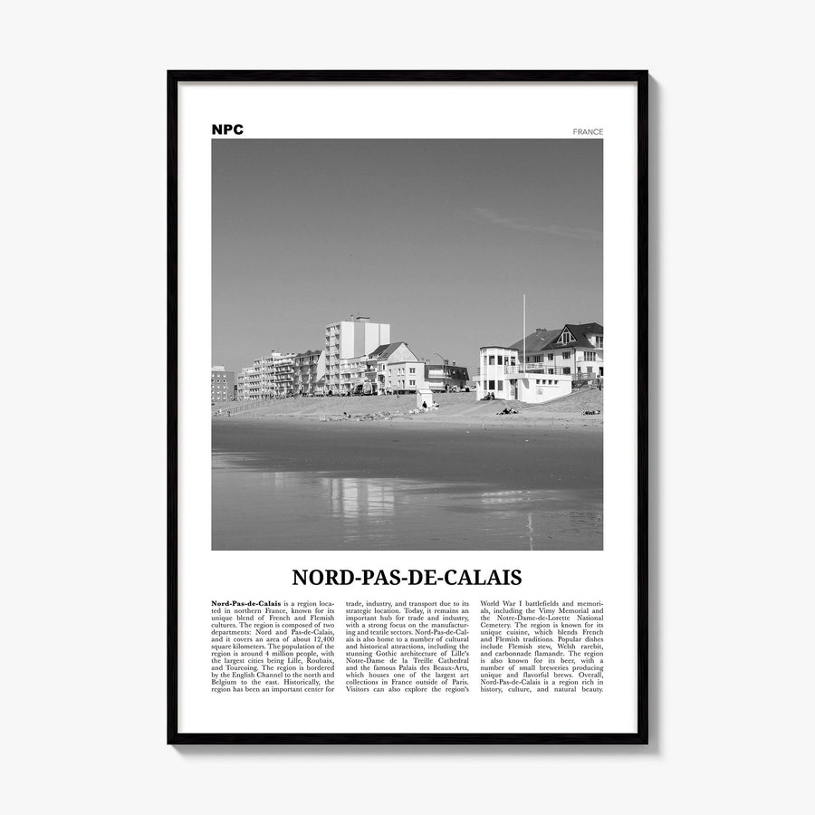 Nord-Pas-de-Calais Newspaper Poster, framed poster mockup