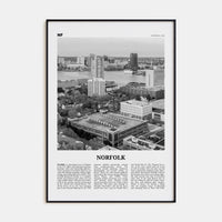 Norfolk, Virginia Poster None / 8x12 in Nbourhood Travel B&W Poster