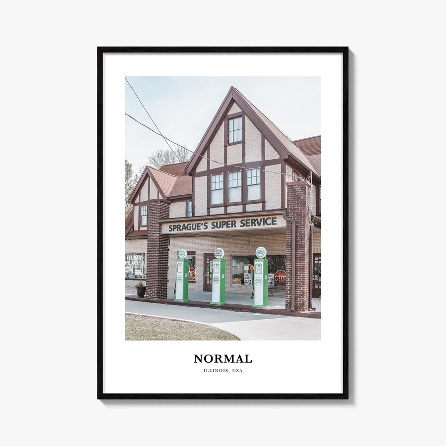 Normal colorful classic poster of Illinois, USA – vertical wall art, unframed print shown in interior mockup