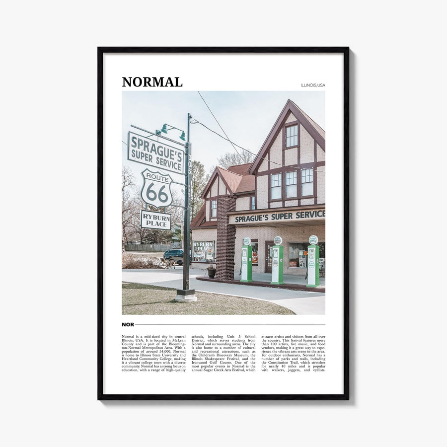 Normal colorful travel poster of Illinois, USA – vertical wall art, unframed print shown in interior mockup