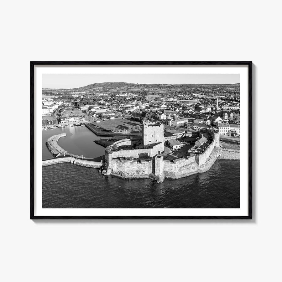 Norman black & white photo poster of Oklahoma, USA – horizontal wall art, unframed print shown in interior mockup