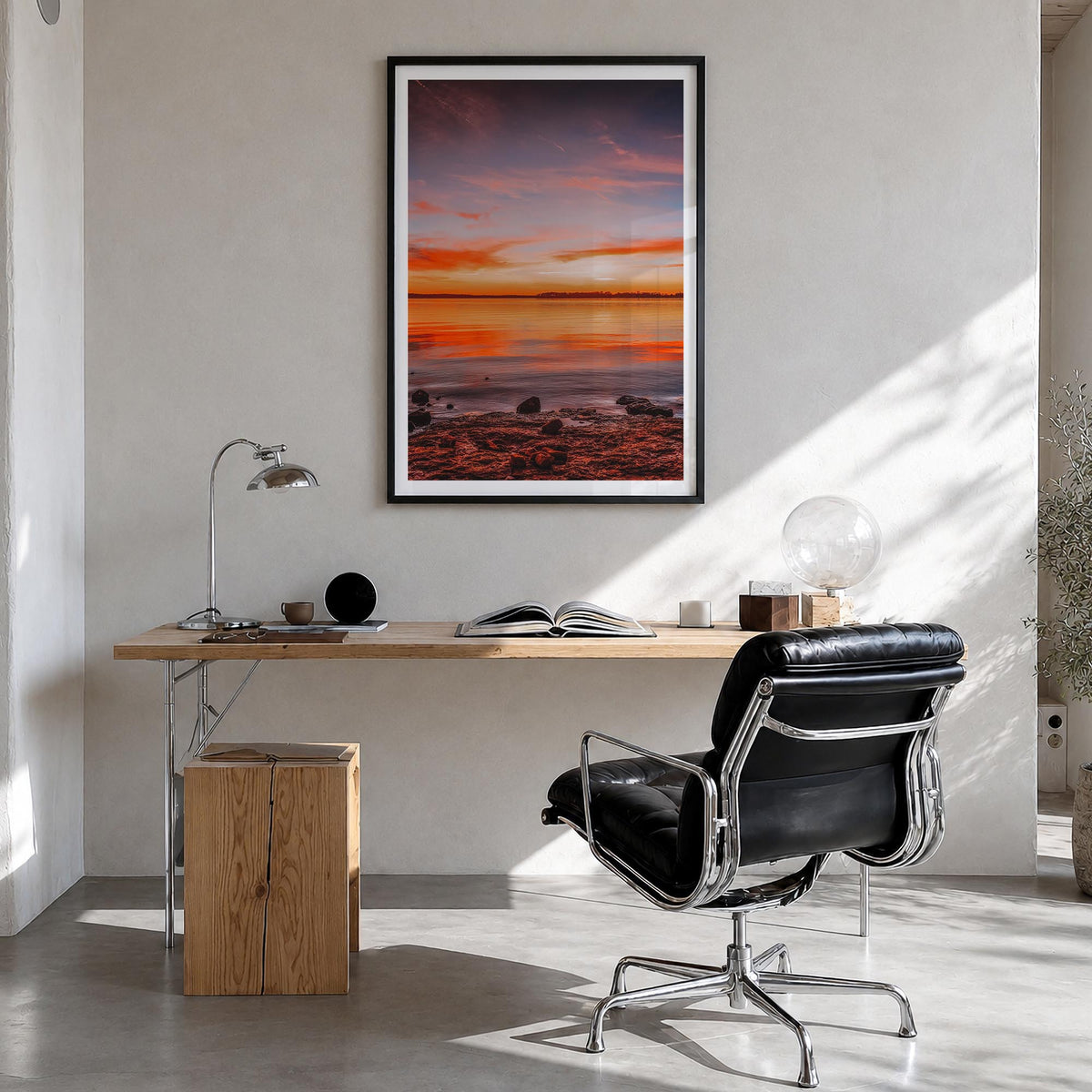 Norman no. 1 colorful photo poster of Oklahoma, USA – vertical wall art in black wood frame with white border, hanging on wal