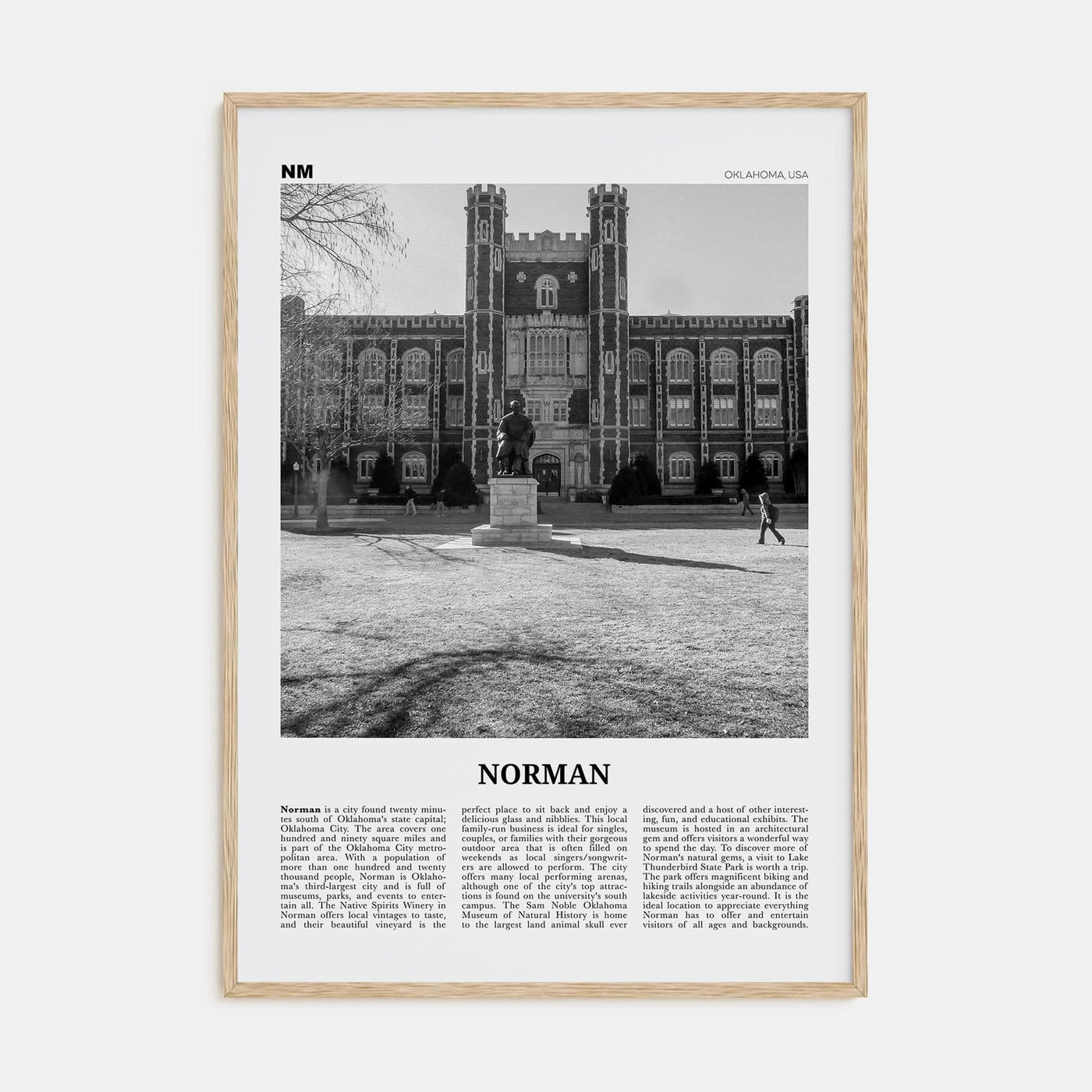 Norman Poster Natural Wood / 8x12 in Nbourhood Travel B&W Poster