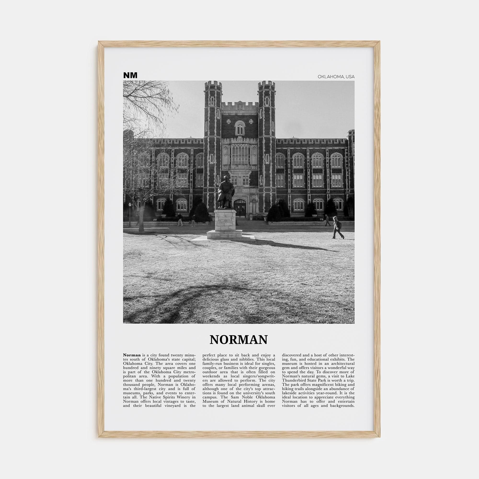 Norman Poster Natural Wood / 8x12 in Nbourhood Travel B&W Poster