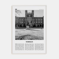 Norman Poster White Wood / 8x12 in Nbourhood Travel B&W Poster