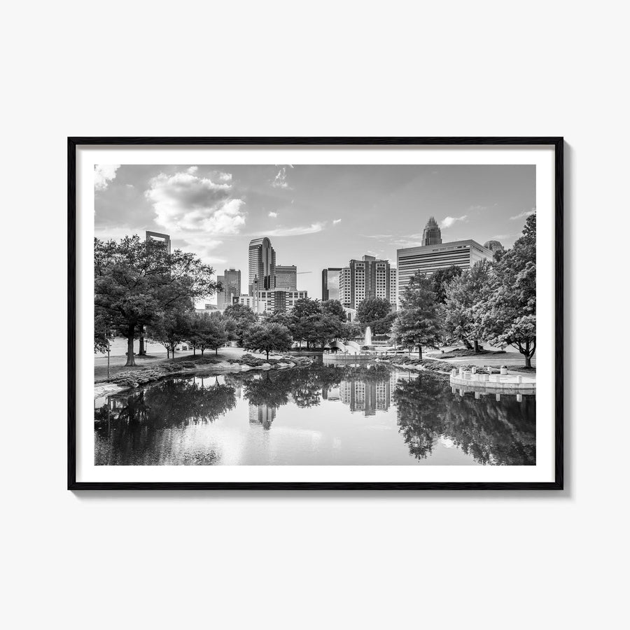 North Carolina black & white photo poster of United States – horizontal wall art, unframed print shown in interior mockup