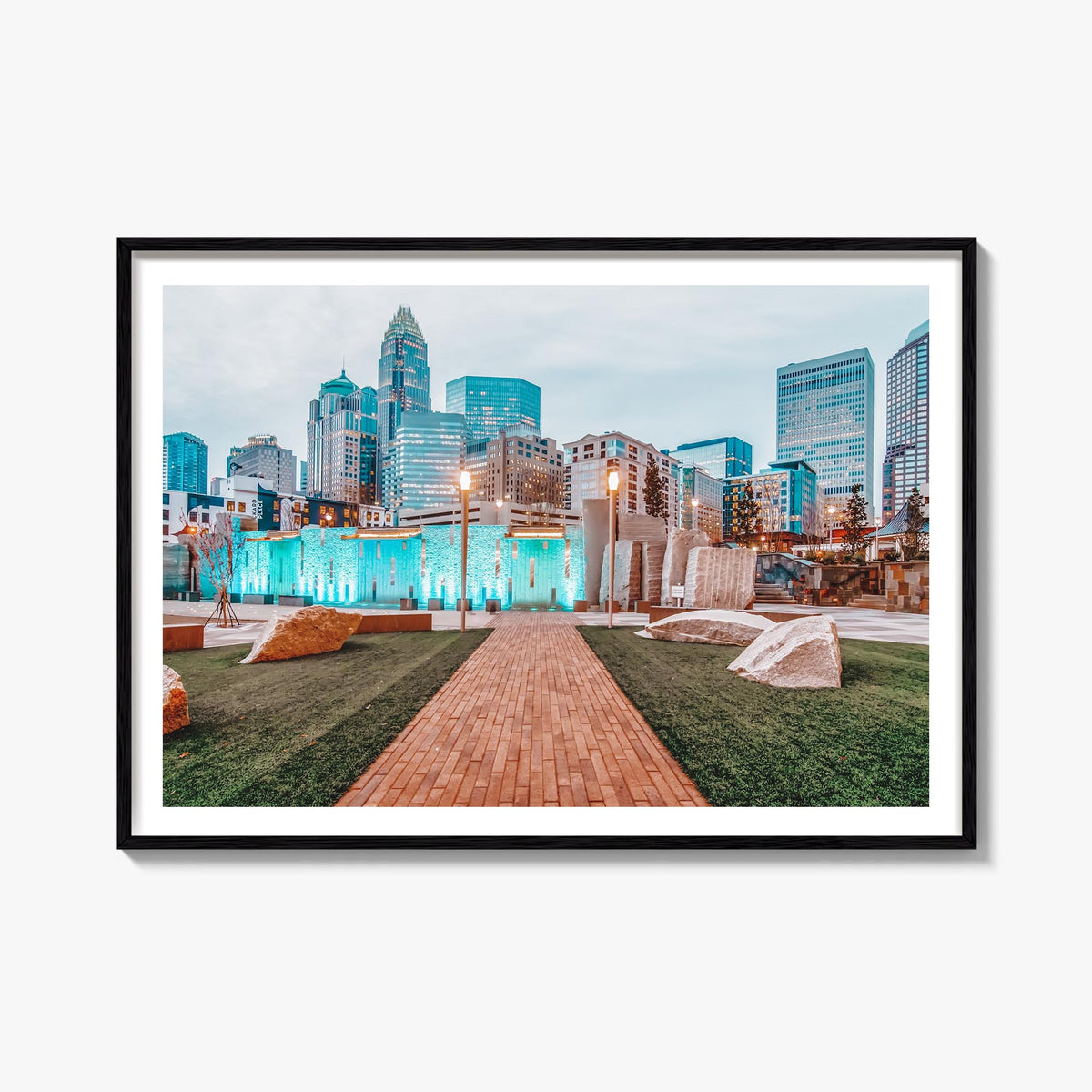 North Carolina colorful photo poster of United States – horizontal wall art, unframed print shown in interior mockup