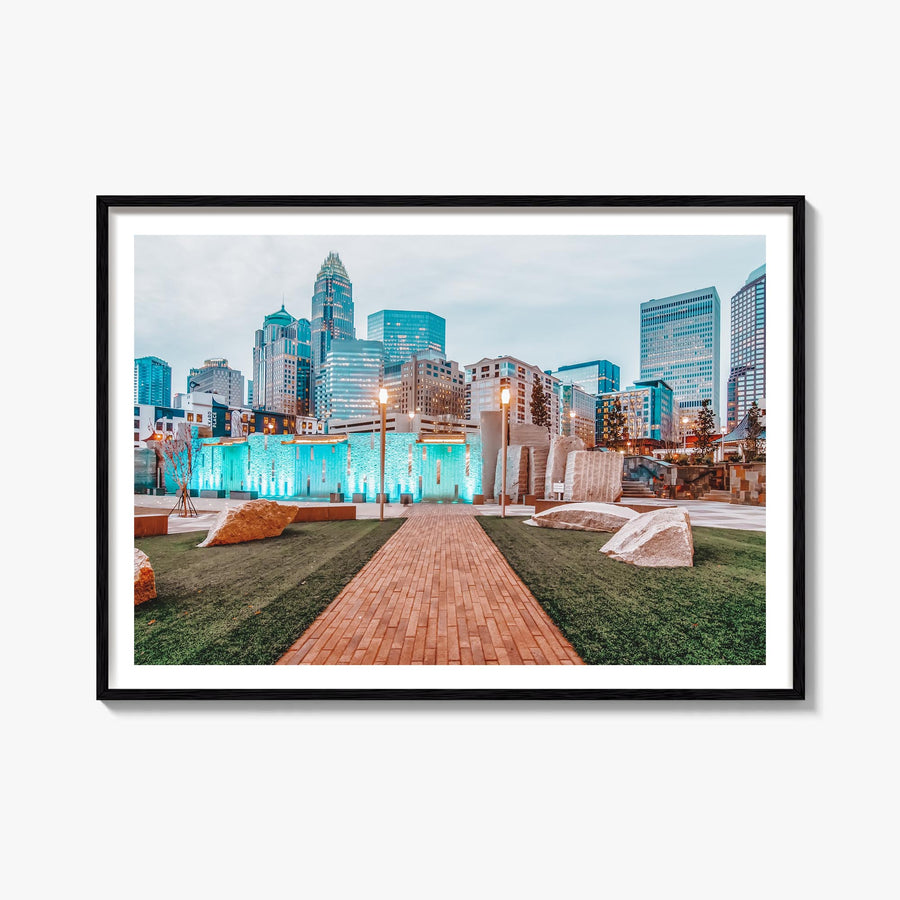 North Carolina colorful photo poster of United States – horizontal wall art, unframed print shown in interior mockup