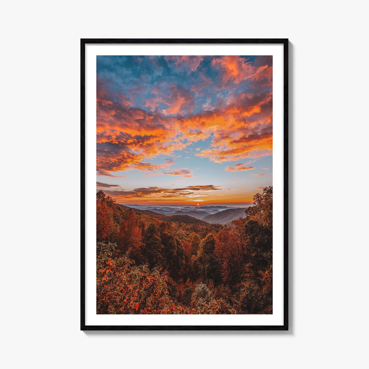 North Carolina no. 2 colorful photo poster of United States – vertical wall art, unframed print shown in interior mockup