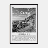 North Carolina No 3 Poster Black Wood / 8x12 in Nbourhood Travel B&W Poster