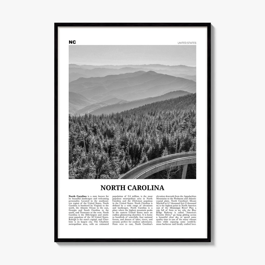 North Carolina Newspaper No 1 Poster, framed poster mockup