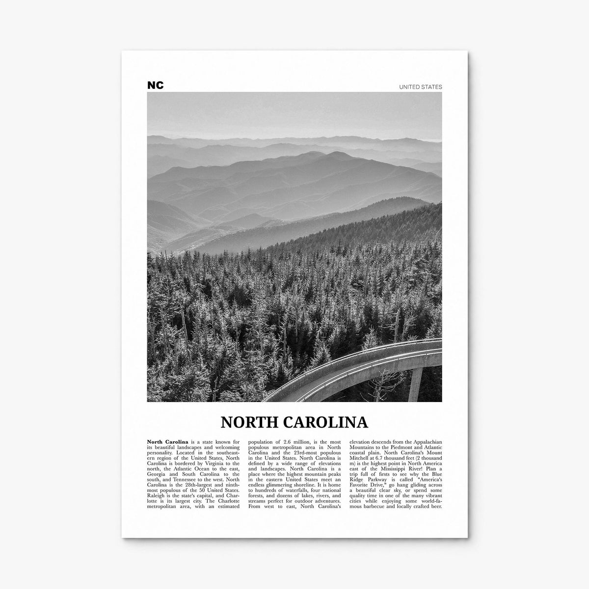North Carolina Newspaper No 1 Poster, print only (unframed)