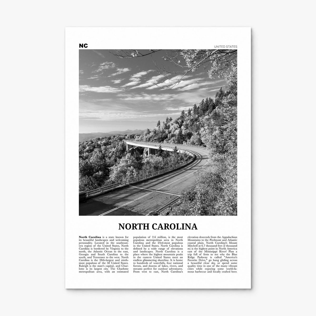 North Carolina Newspaper No 3 Poster, print only (unframed)