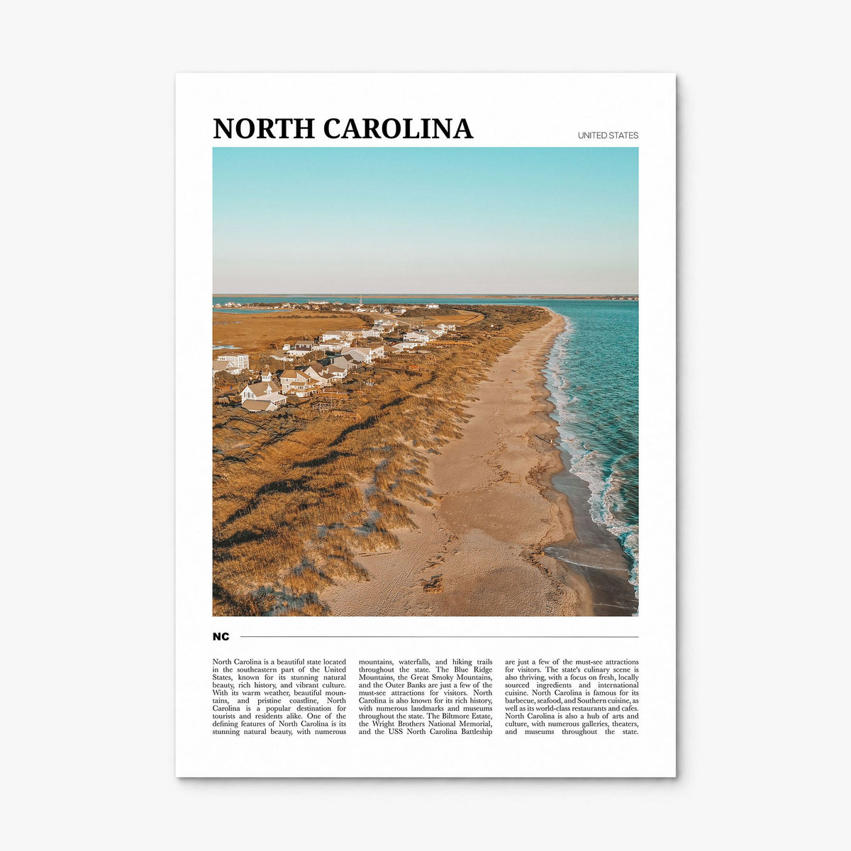North Carolina Travel No 2 Poster, print only (unframed)