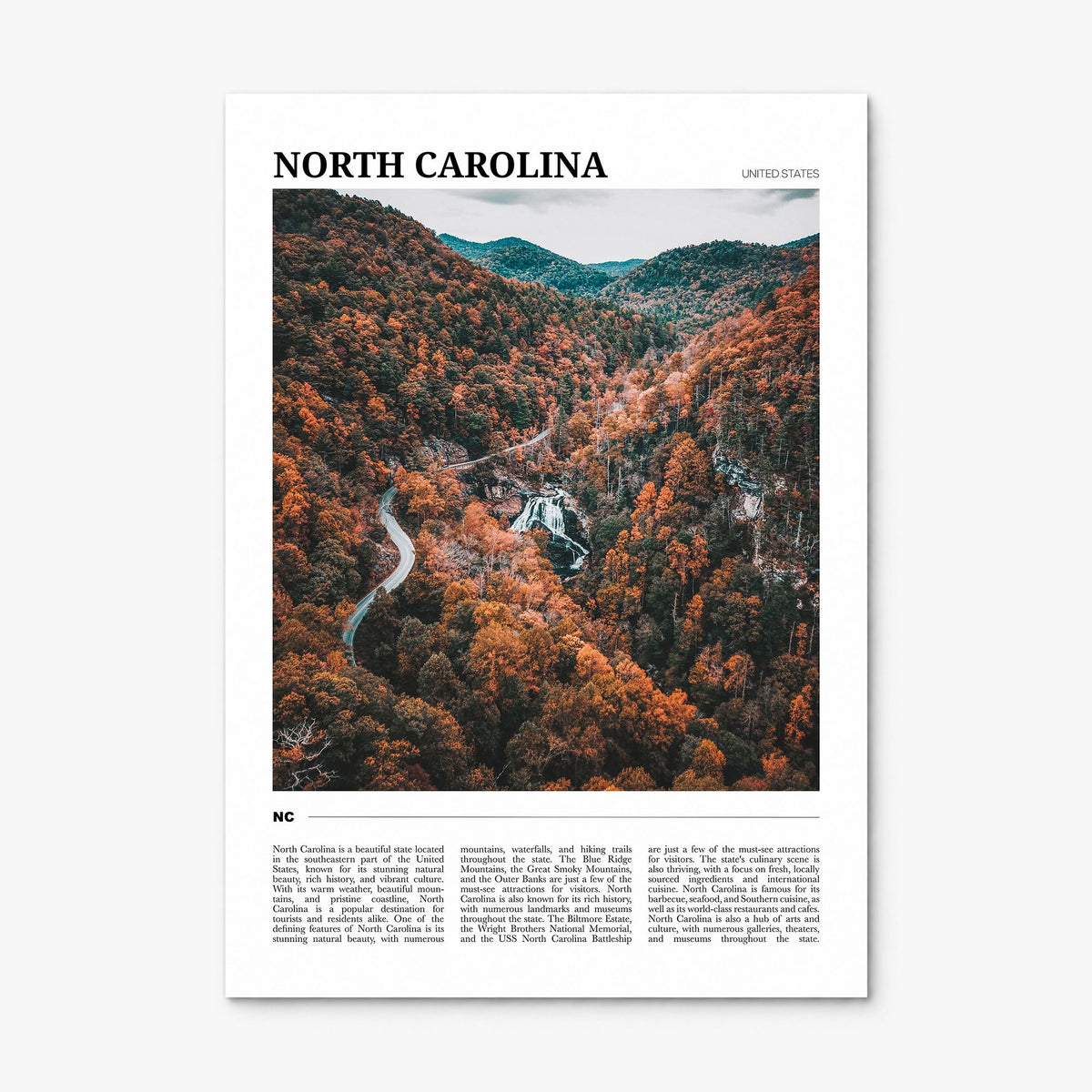 North Carolina Travel No 3 Poster, print only (unframed)