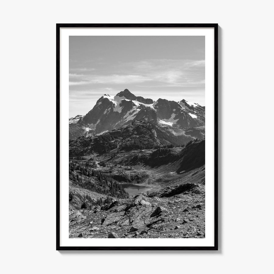 North Cascades National Park Photo Poster, framed poster mockup, white border