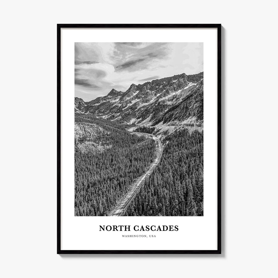North Cascades National Park Classic Poster, framed poster mockup