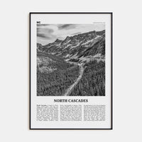 North Cascades National Park Poster None / 8x12 in Nbourhood Travel B&W Poster