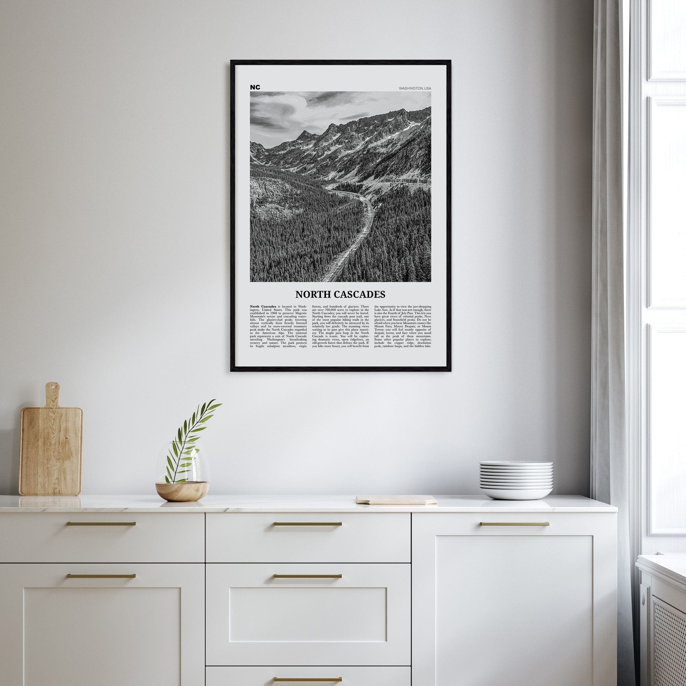 North Cascades National Park Poster Nbourhood Travel B&W Poster