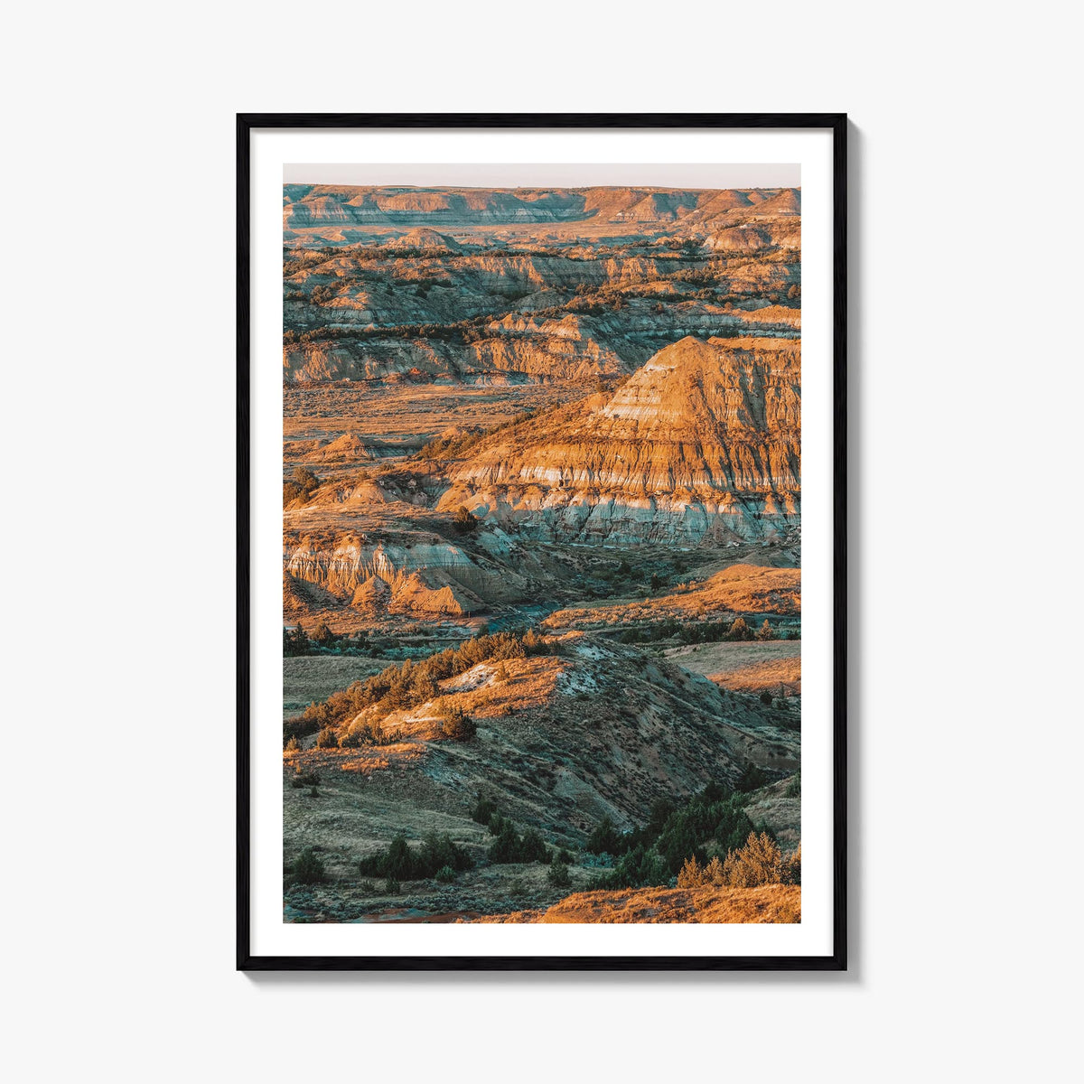 North Dakota colorful photo poster of United States – vertical wall art, unframed print shown in interior mockup