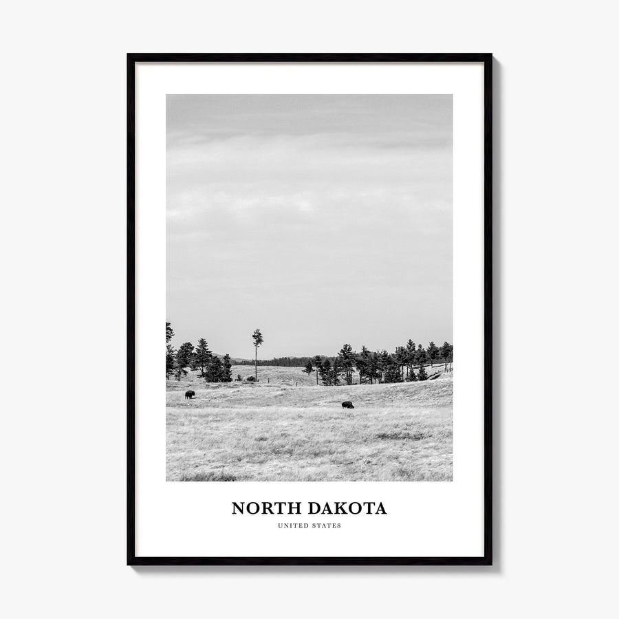 North Dakota Classic Poster, framed poster mockup