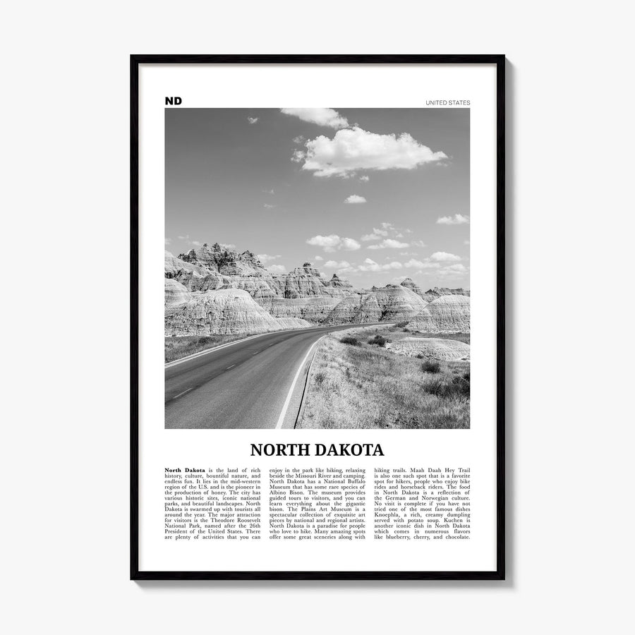 North Dakota Newspaper No 1 Poster, framed poster mockup