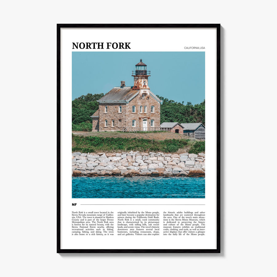 North Fork Travel Poster, framed poster mockup