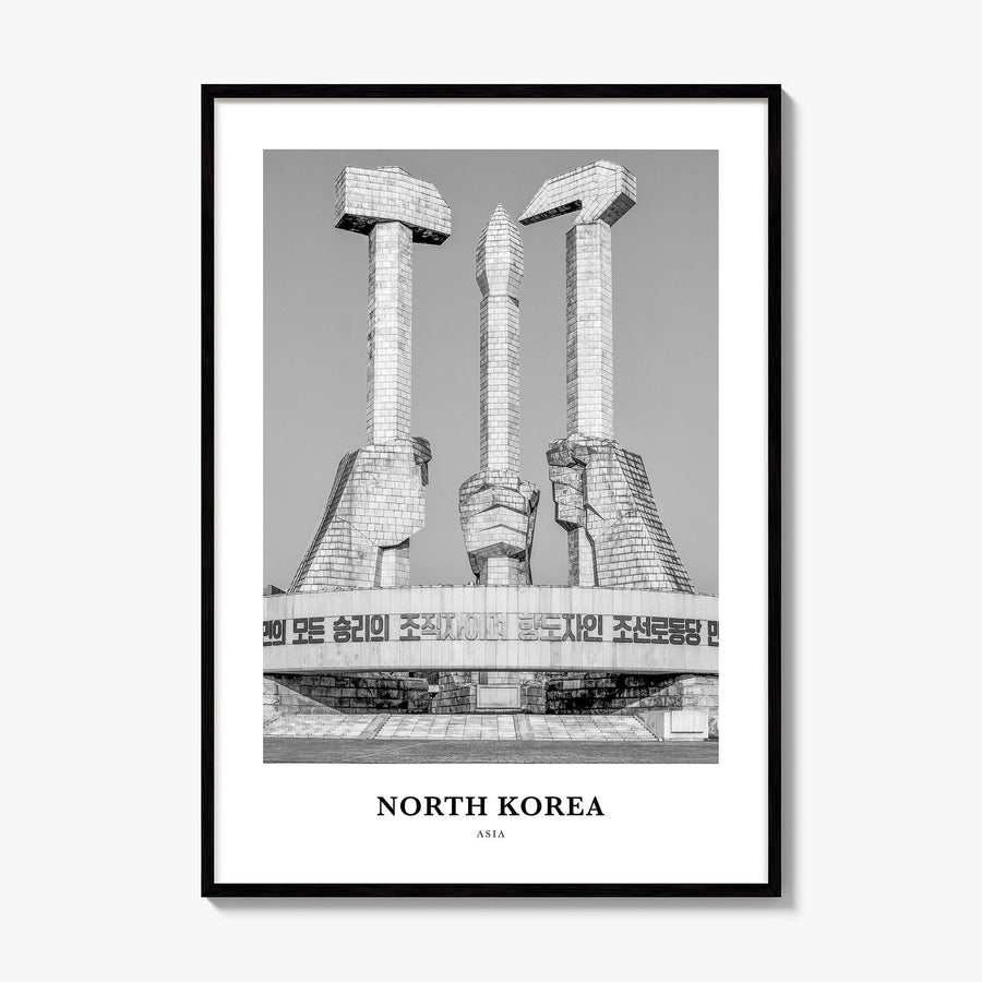 North Korea Classic Poster, framed poster mockup