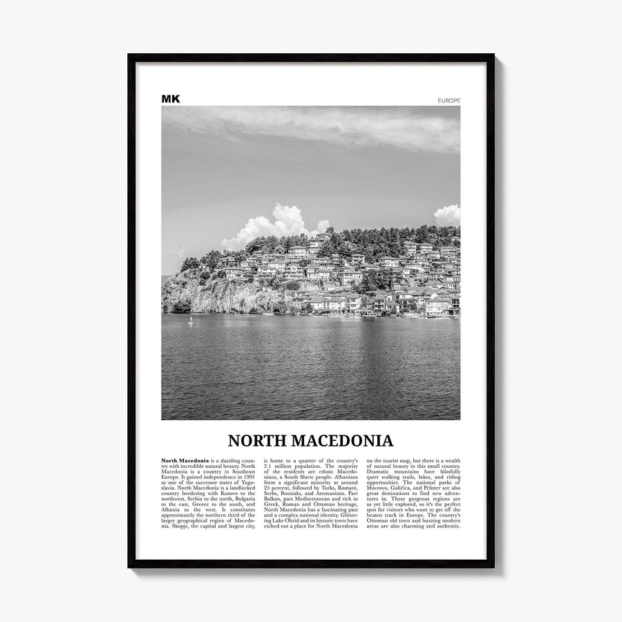 North Macedonia Newspaper Poster, framed poster mockup