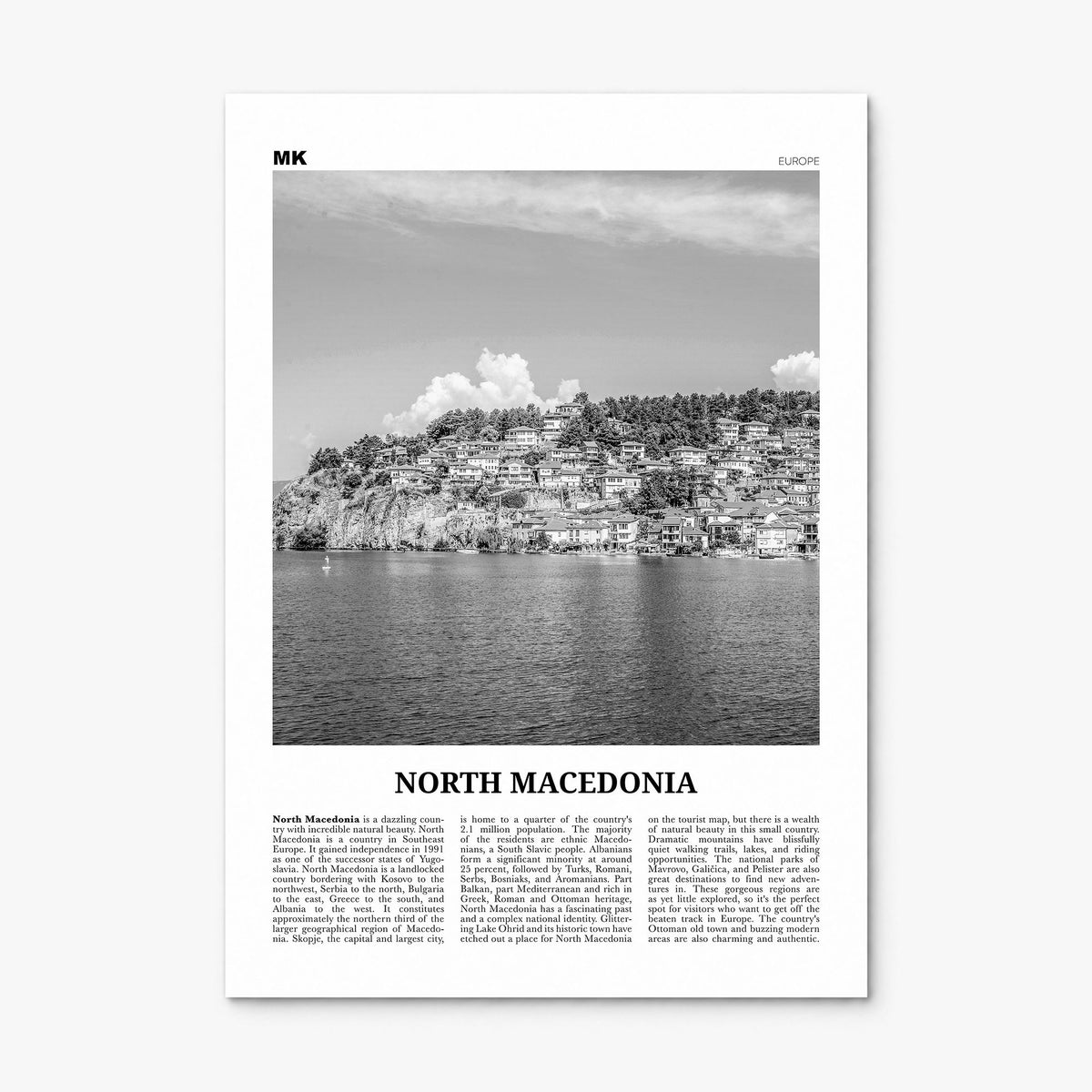 North Macedonia Newspaper Poster, print only (unframed)