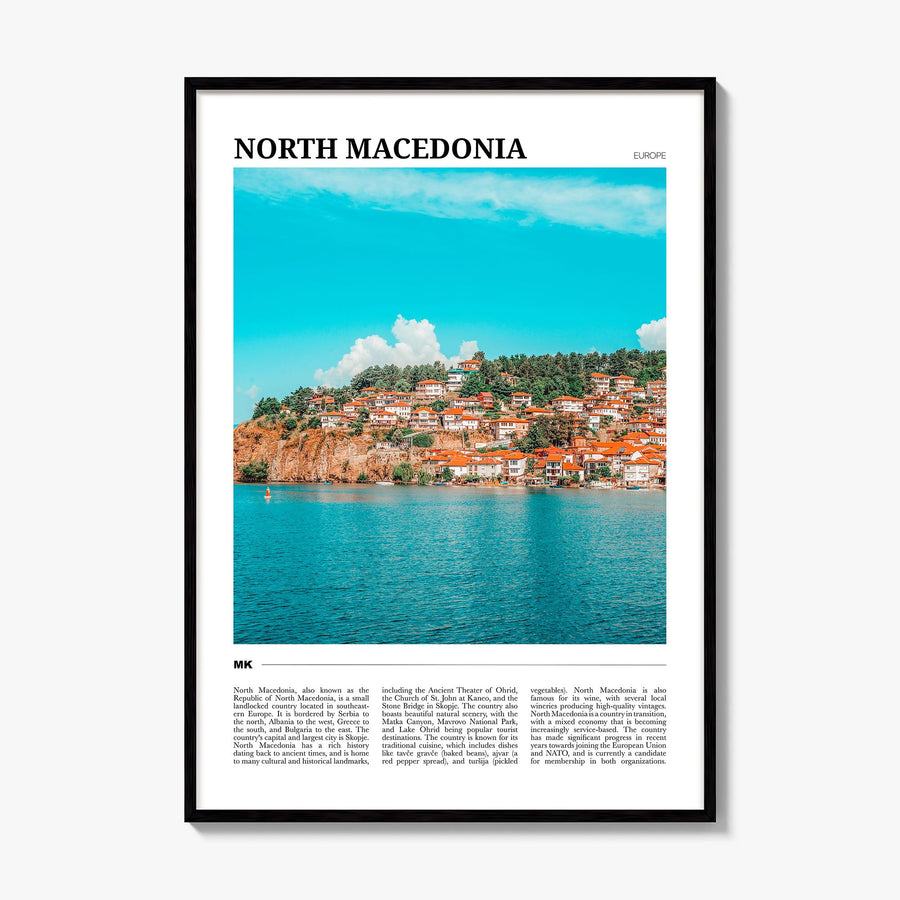 North Macedonia Travel Poster, framed poster mockup