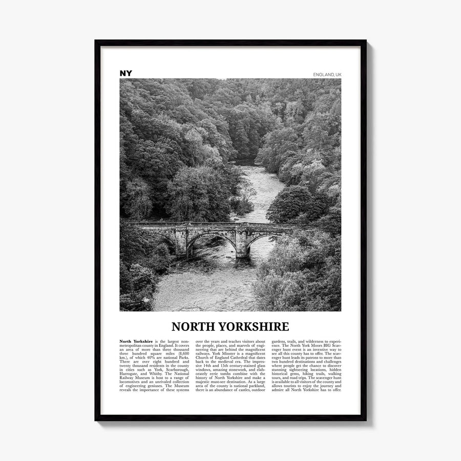 North Yorkshire Newspaper Poster, framed poster mockup