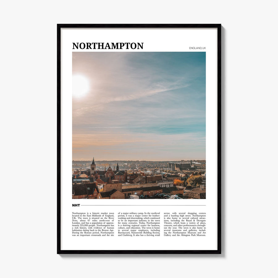 Northampton Travel Poster, framed poster mockup
