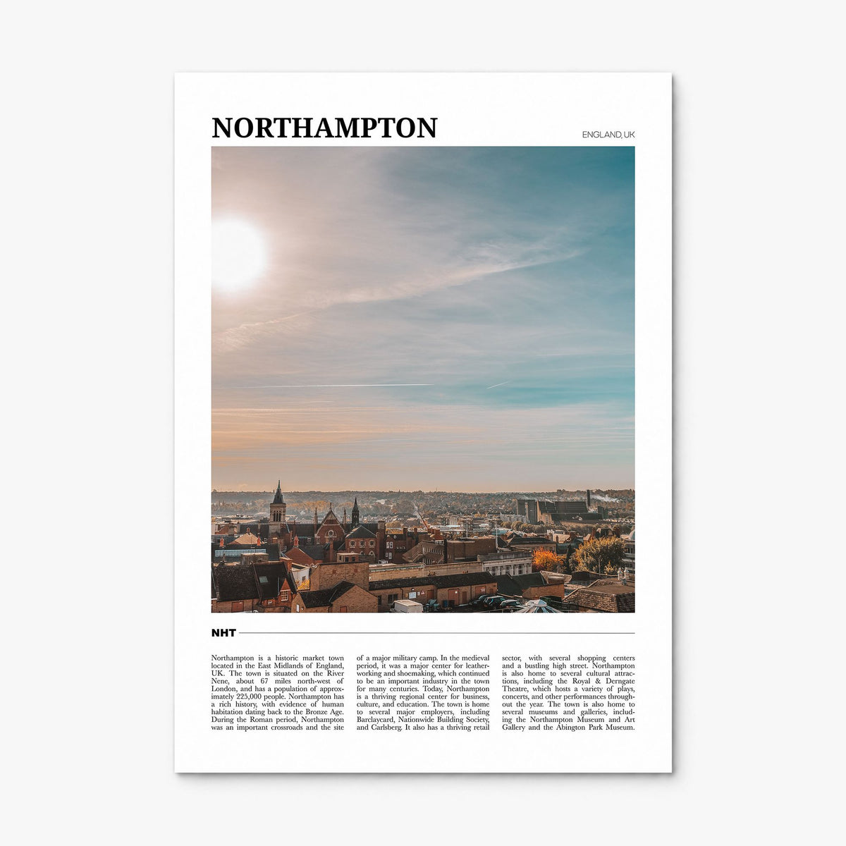 Northampton Travel Poster, print only (unframed)