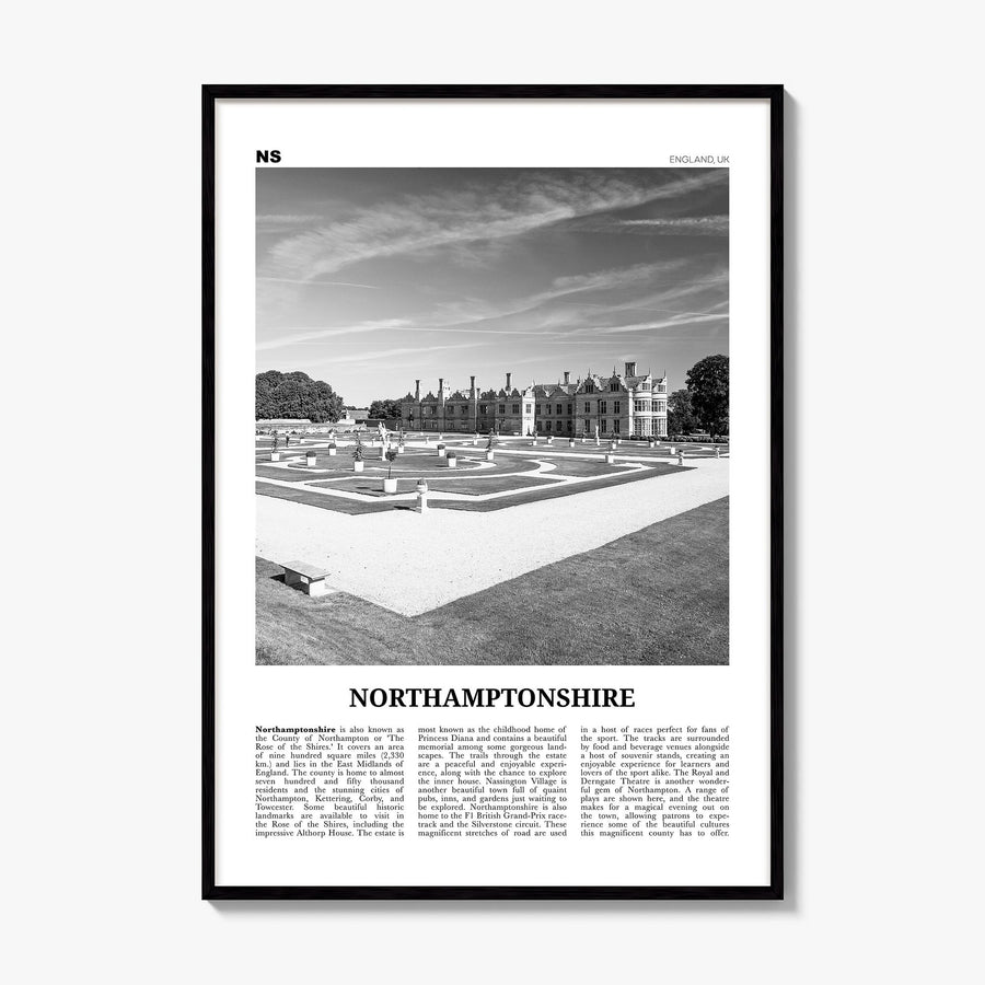Northamptonshire Newspaper Poster, framed poster mockup