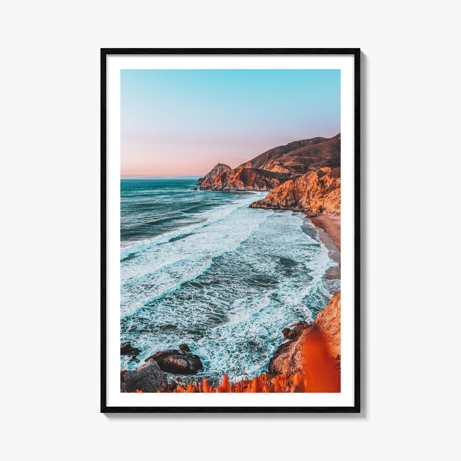 Northern California colorful photo poster of California, USA – vertical wall art, unframed print shown in interior mockup
