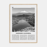 Northern California Poster Natural Wood / 8x12 in Nbourhood Travel B&W Poster