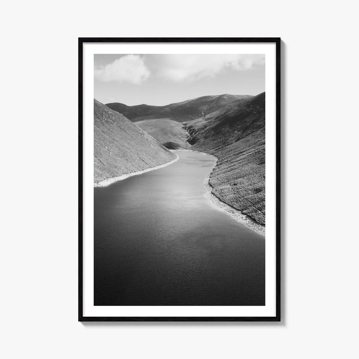 Northern Ireland black & white photo poster of United Kingdom – vertical wall art, unframed print shown in interior mockup