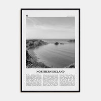 Northern Ireland Poster Black Wood / 8x12 in Nbourhood Travel B&W Poster