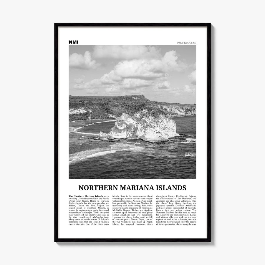 Northern Mariana Islands Newspaper Poster, framed poster mockup