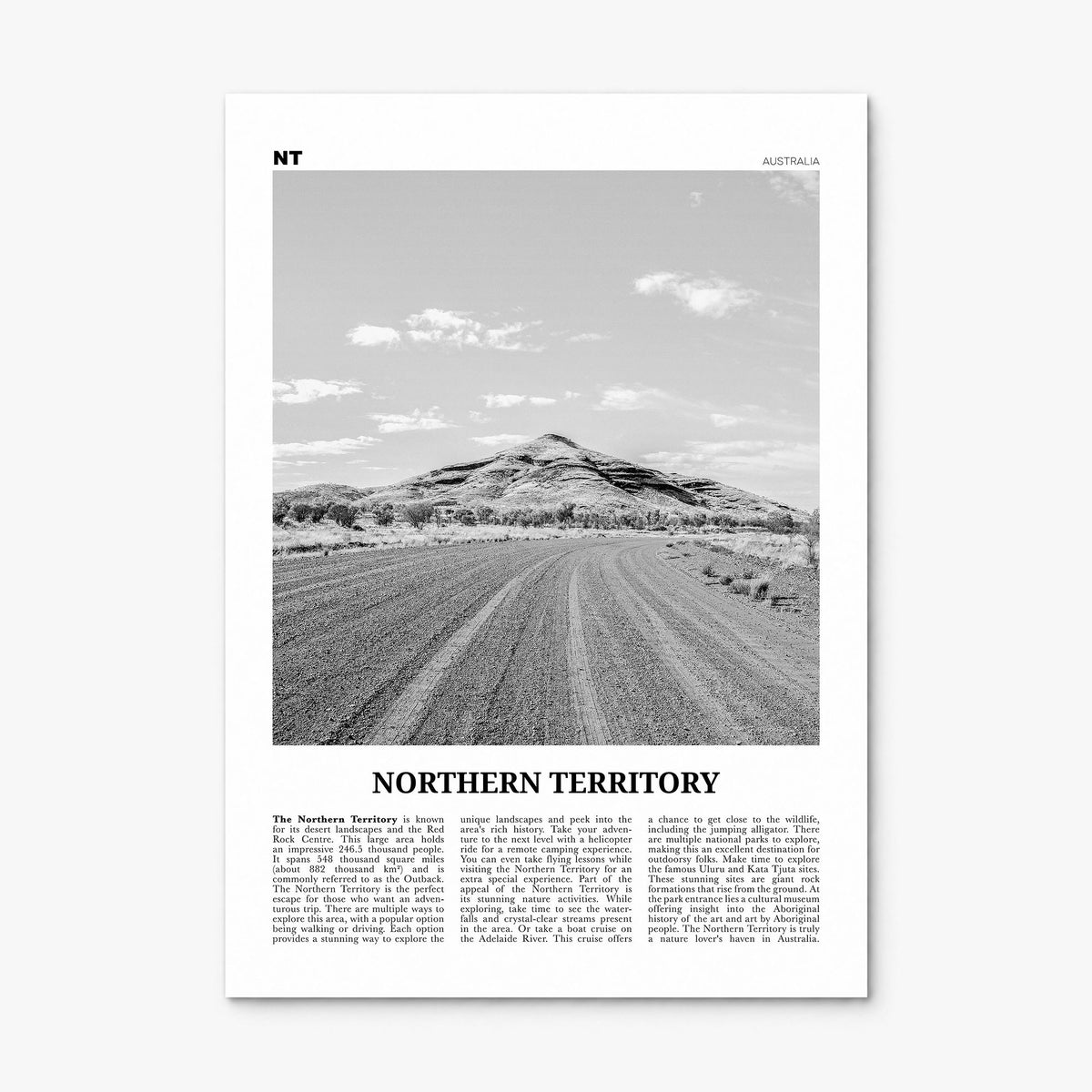 Northern Territory Newspaper Poster, print only (unframed)